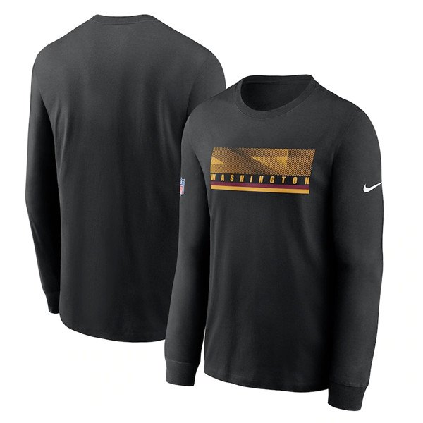 Washington Football Team 2020 Black Sideline Impact Legend Performance Long Sleeve NFL T-Shirt (All Size)